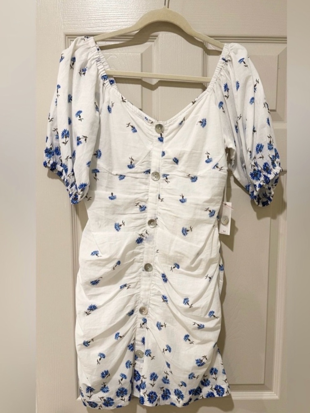 Winston White Floral Ruched Dress